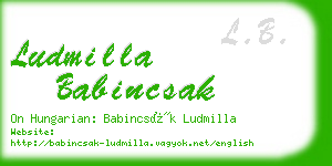 ludmilla babincsak business card